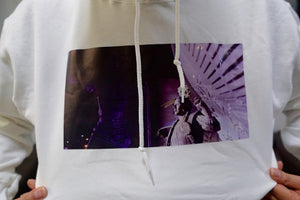 white hoodie Native design
