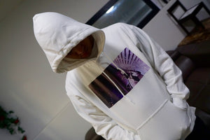 white hoodie Native design